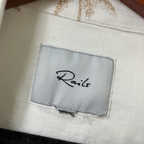 Rails White Long Sleeve Dress Shirt with Buttoned Design - Picture 4 of 7